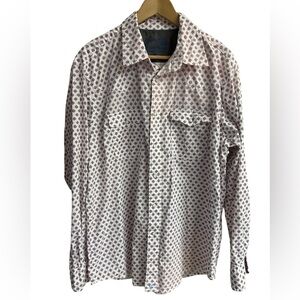 Wrangler 20X Competition Pearl Snap Contrast Cuff Shirt Mens XL Geometric